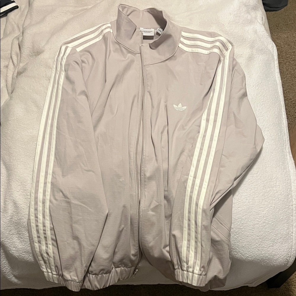 Adidas Gray and White Track Jacket